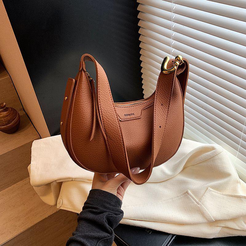 Korean Style Women's Versatile Half-Moon Crossbody Saddle Bag - 2025 Casual Fashion Crescent