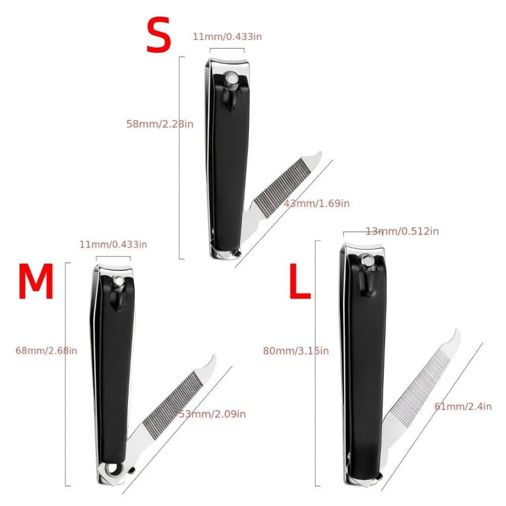 Stainless Steel Nail Nipper Black Fingernail Clipper Sharp and Durable Toenail Trimmer  Travel