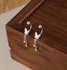 S999 Silver Butterfly Tassel Earrings: High-End, Luxurious Dangle Design with Screw Fastener - 2023 Trend