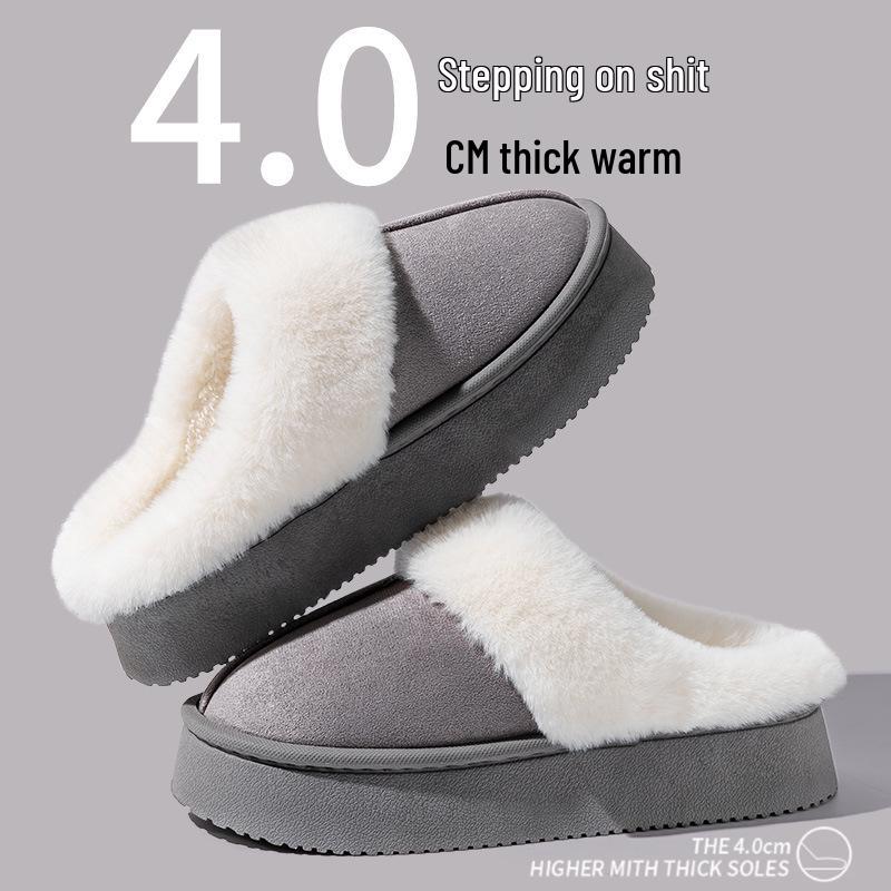 Papuci de Bumbac Calzi Antiderapanți pentru Femei și Bărbați, Colecția Toamnă/Iarnă 2025, Talpă Groasă Plus Catifea, Rezistenți la Mirosuri, pentru Interior/Exterior.