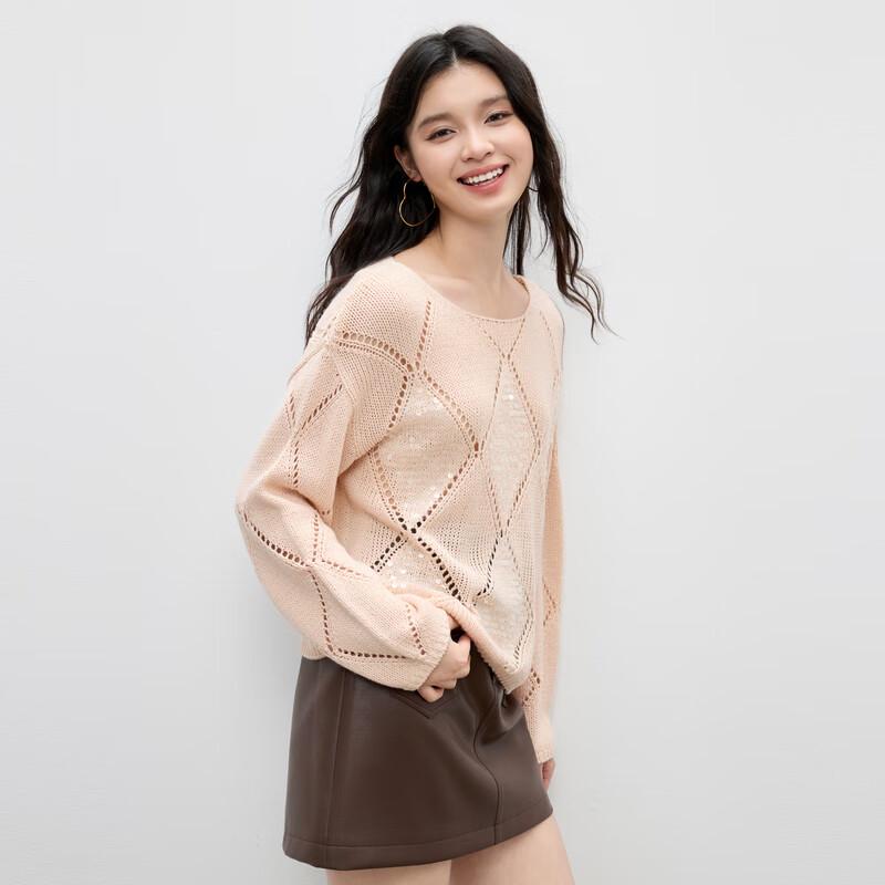 Qiusbui Yiren 2025 Autumn Simple Round Neck Knit Top