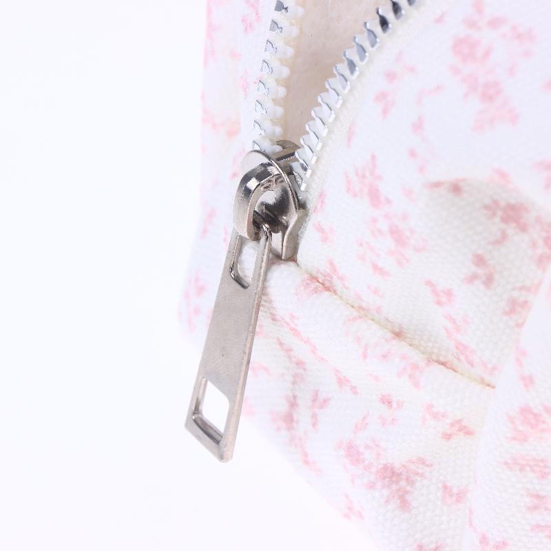 1Pcs Large Capacity Pencil Pouch Pink Small Floral Pencil Case Handheld Pen Bag Cosmetic Portable Gift For Office School Teen