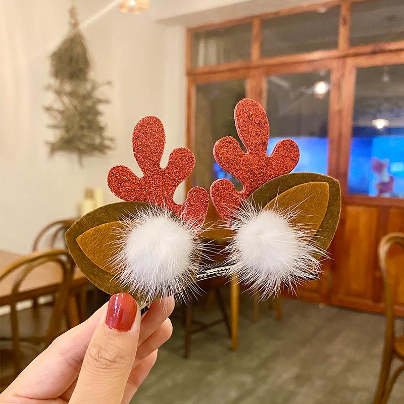 2025 Christmas Reindeer Antler Hair Clips - Cute Holiday Hair Accessories Pair