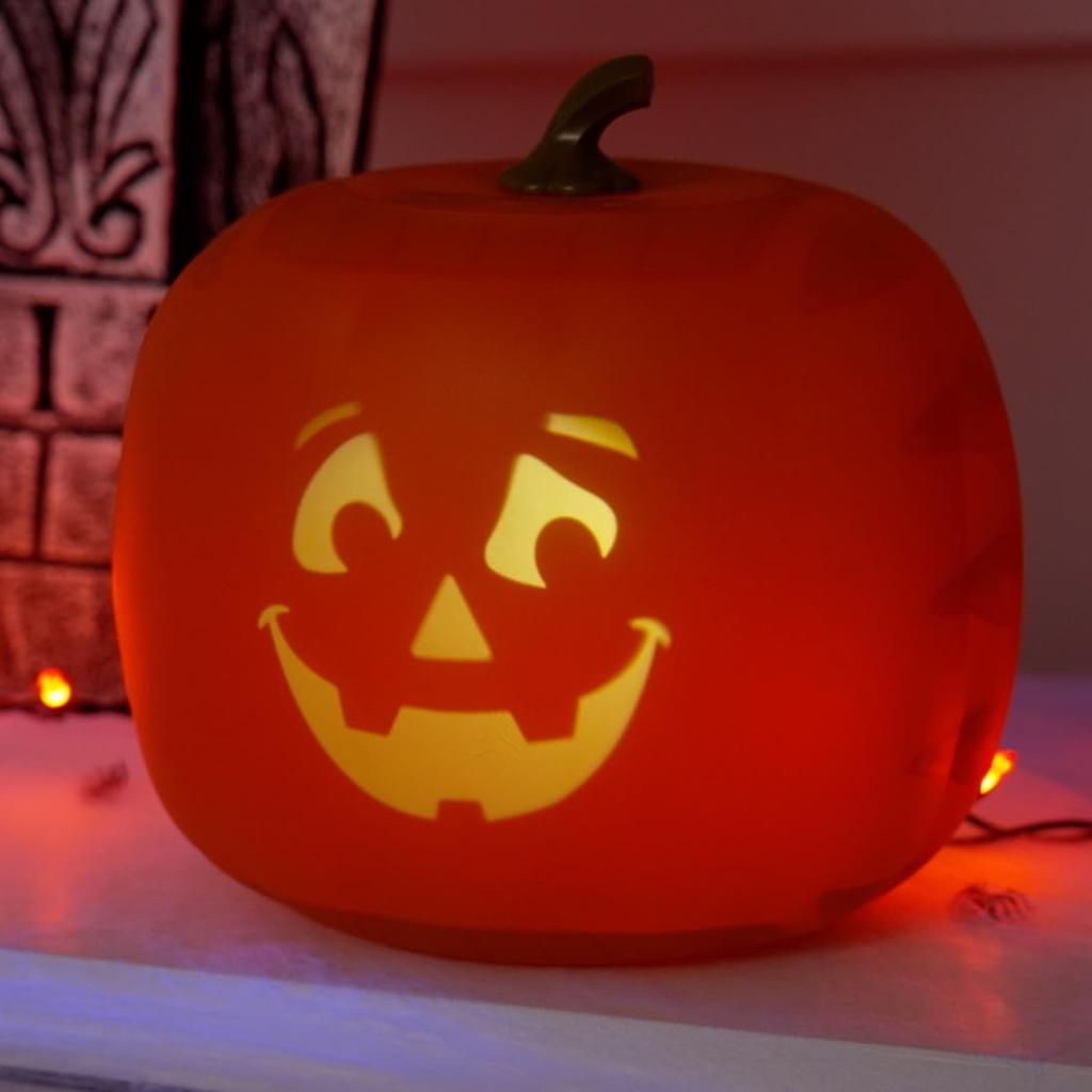Ambient Lighting Talking Animated Pumpkin with Built in Video Projector Speaker Light Up Pumpkin Mini Ornaments DIY Accessories