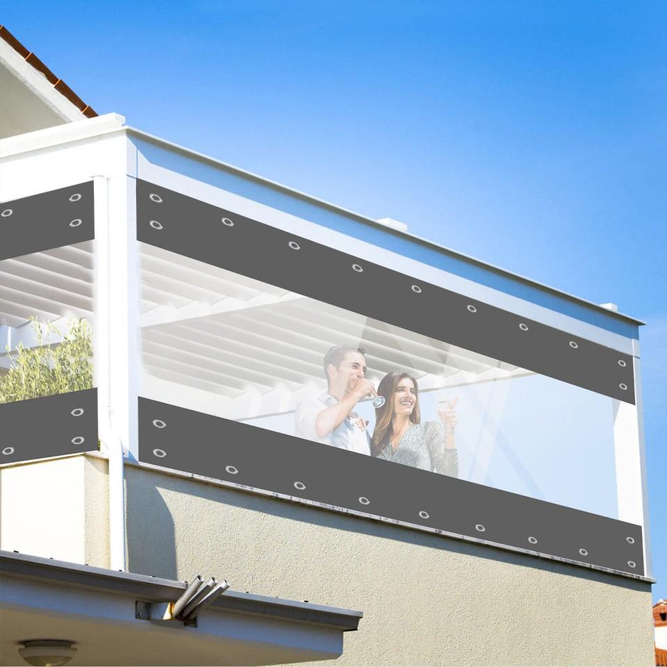Outdoor Clear PVC Tarp Curtain Waterproof Heavy Duty Patio Rainproof Curtain
