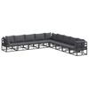 Garden Sofa Set with Cushions 9 Pcs Black Aluminum