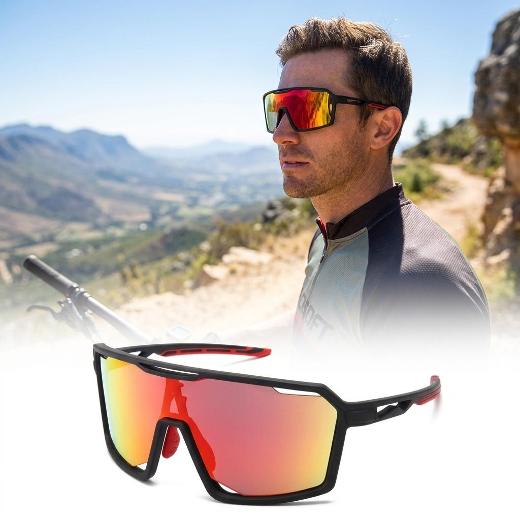 Outdoor Cycling Sunglasses Windproof Sports Goggles UV400 Protection TR90 Frame MTB Bike Running Driving Protective Eyewear