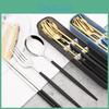 Dinnerware Travel Western Set Camping Cutlery Set Fork Spoon Chopsticks Tableware With Portable Box Stainless Steel Flatware Set