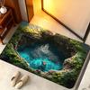 3D Optical Illusion Rug Nonslip Floor Mat for Indoor and Outdoor Use Cave Stone Visual Illusion Doormat for Living Room