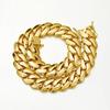 Cadenas Cubana Hip Hop Jewelry Luxury Gold Plated Choker Stainless Steel Miami Cuban Link Chain Necklace for Men