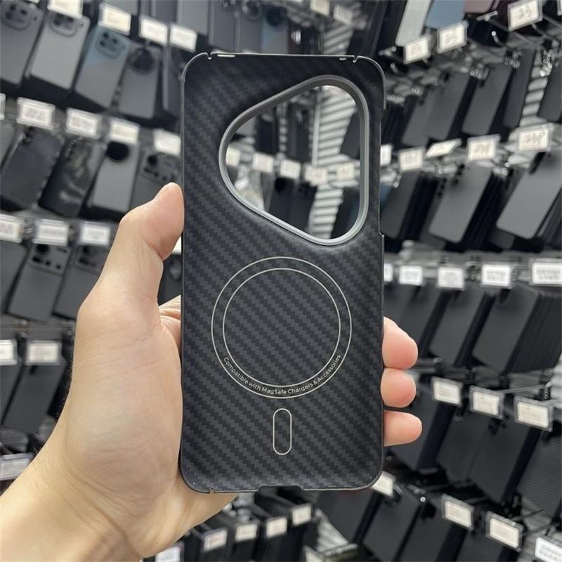 For Huawei Pura 80 Pro Case Aramid Carbon Fiber For MagSafe Magnetic Case Thin Carbon Cover Metal Lens Frame Phone Shell