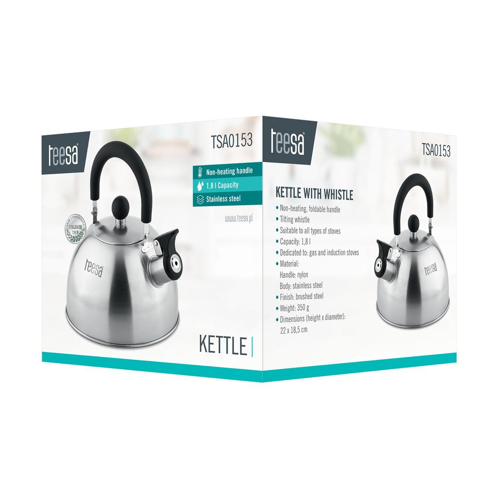 Teesa stainless steel kettle with whistle 1.8L gas induction