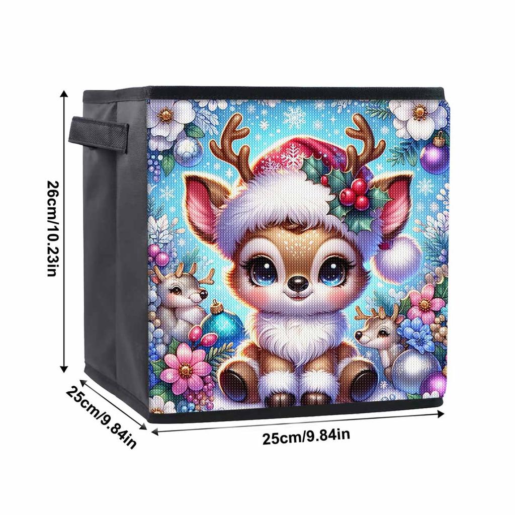 The Deer In The Snow 5D Diamond Painting Storage Basket Full Round Drill Mosaic Diamond Embroidery Cross Stitch Kits Home Decor Home Decor