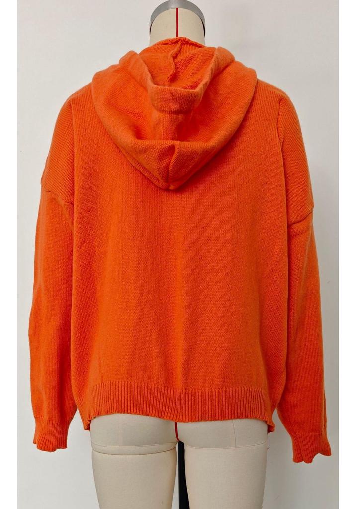2026 European & American Women's Hooded Drawstring Long Sleeve Wool Knit Sweater