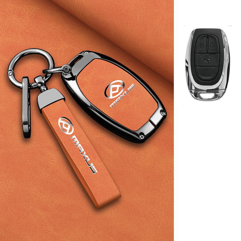 Funda para Llave de Coche para Saic Maxus T60 Aleación de Zinc Cuero Llavero Inteligente Remoto Carcasa Protectora Automática Piel para Llavero Accesorios