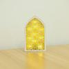 Creative Eid Desktop Ornament LED House-shaped Design Crafts Night Light Ornament Small Portable Eid Wooden Decoration