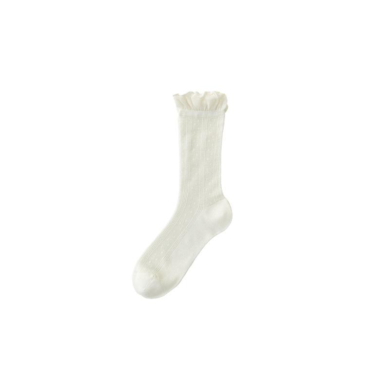 Damen Sommer Dünne Holzohrspitze Kühle Haptik Atmungsaktiv Nahtlos Lange Stulpen Socken
