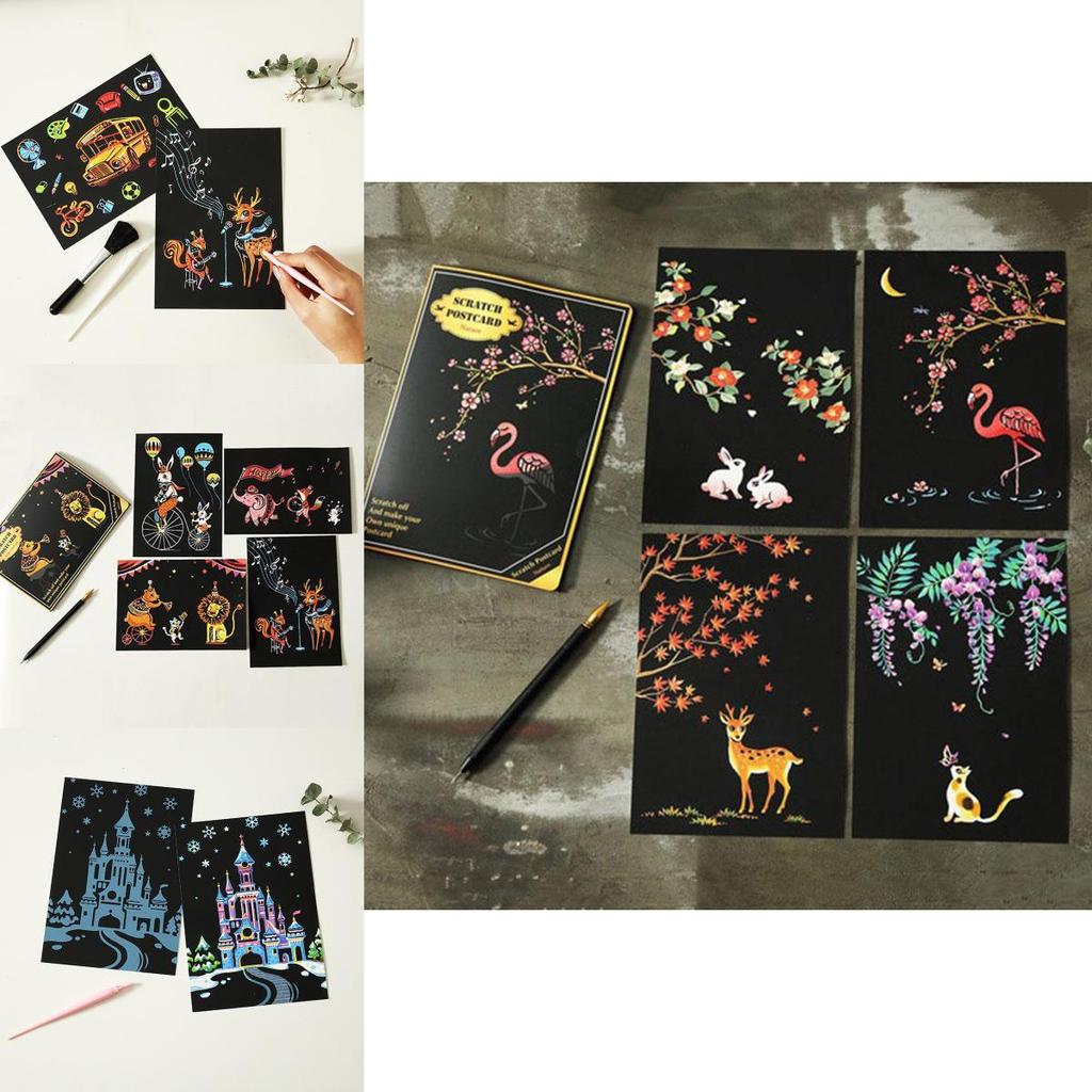 Colorful Scratch Art Paper Magic Painting Paper Featuring Premium Quality Cardboard