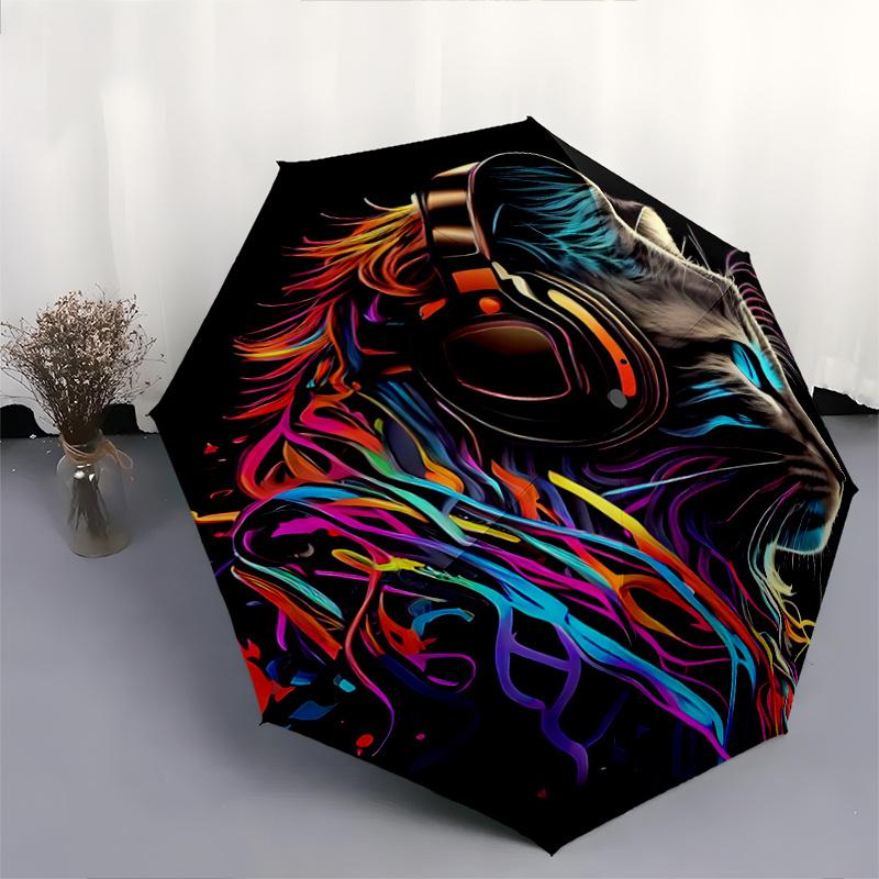 1pc Creative Cool Cat Headphones Automatic Opening and Closing Folding - A Good Choice for Gifts, Fashionable and Convenient Umbrella With Cute C