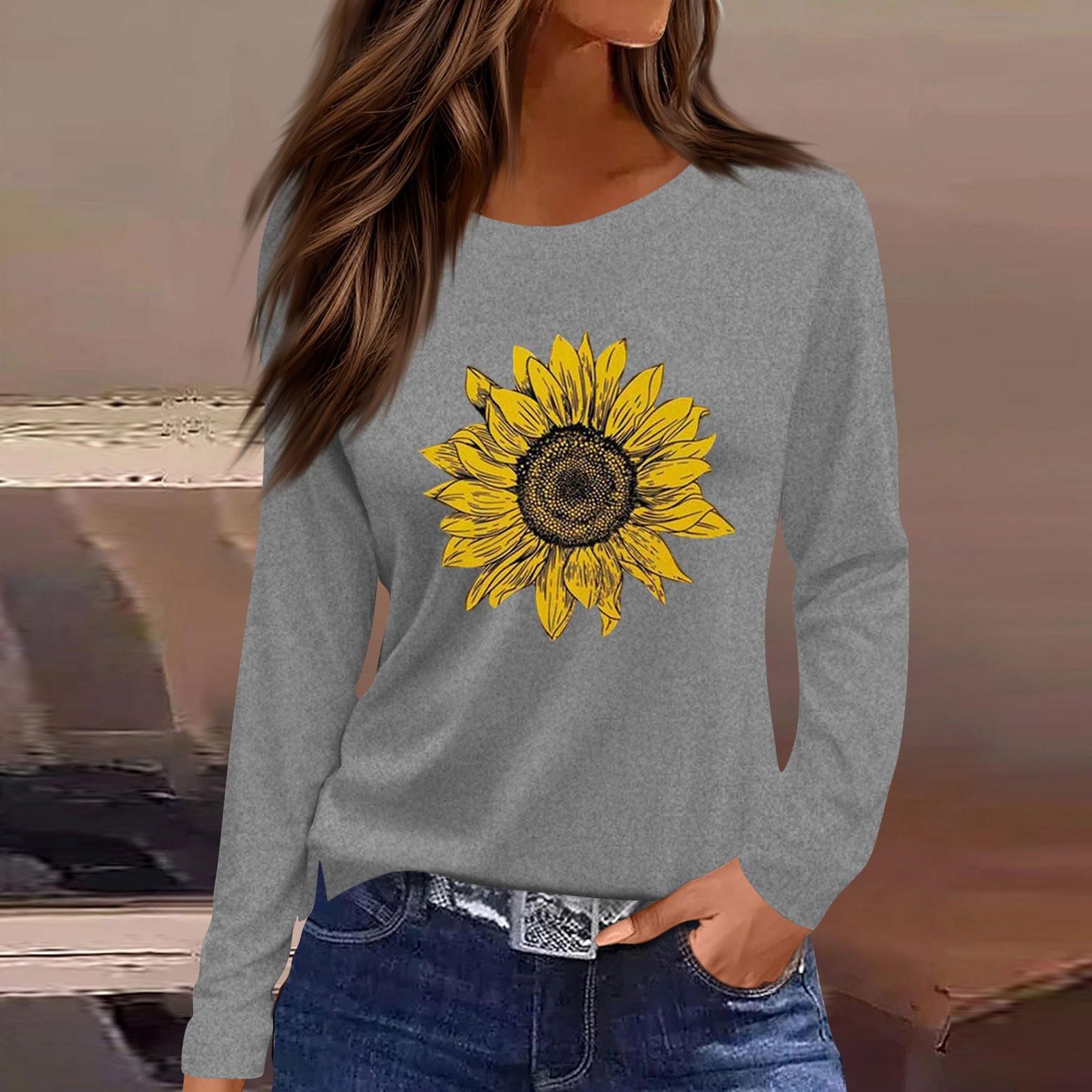 

Женская модная повседневная блузка с длинным рукавом и круглым вырезом, пуловер с принтом XL