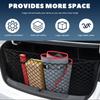Stretchable Cargo Net, Adjustable Elastic Storage Mesh Nets, Envelope Style Cargo Netting with Mounting Screws and Hooks, Trunk Rear Cargo Organizer