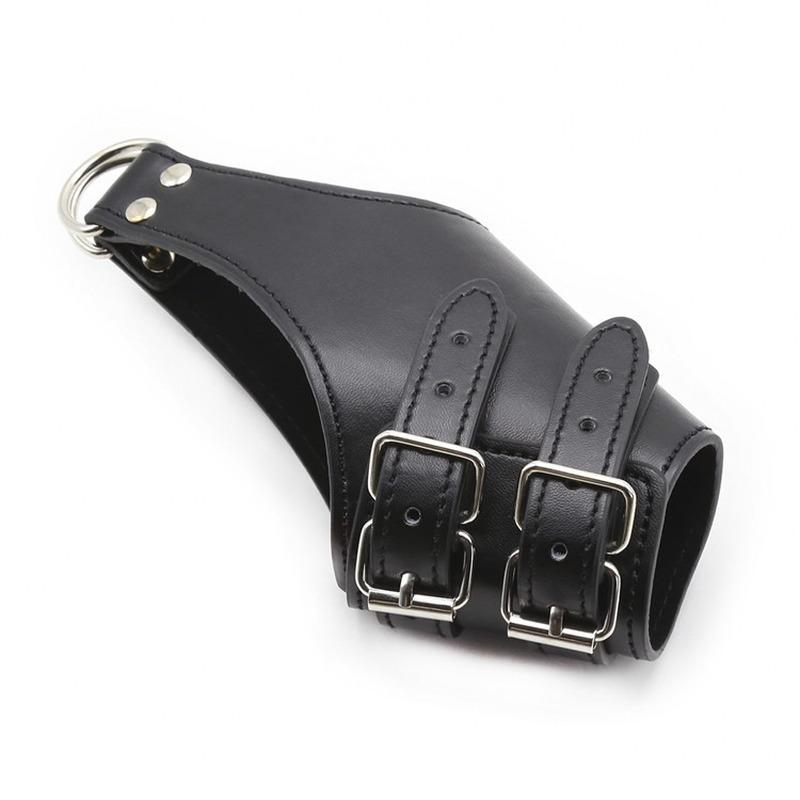 Adult Sex Toys Black Leather Hanging Door Handcuffs Bound Discipline BDSM Torture Bondage Restraint Chastity