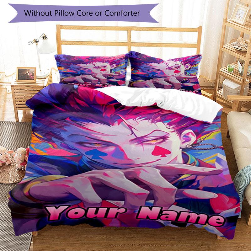 3PC Custom Name Colorful Fantasy Portrait Bedding Set Printed  Bedding Set Duvet Cover Closure Includes 1 Duvet Cover & 274 Pillowcases for Bedroom