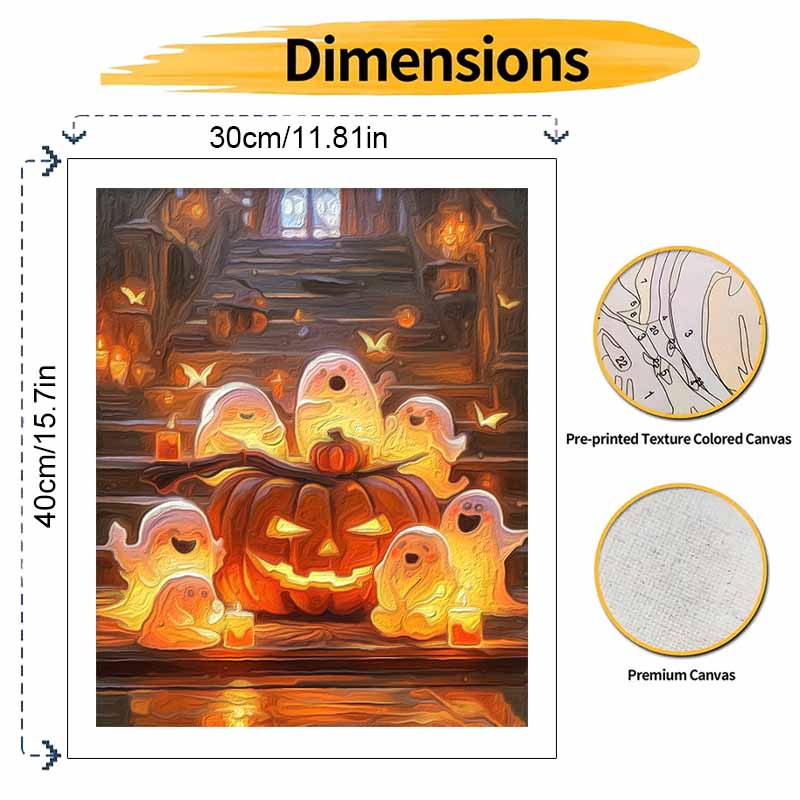 Halloween Oil Painting Digital Painting Pumpkin Handmade Diy Coloring Painting Home Decoration