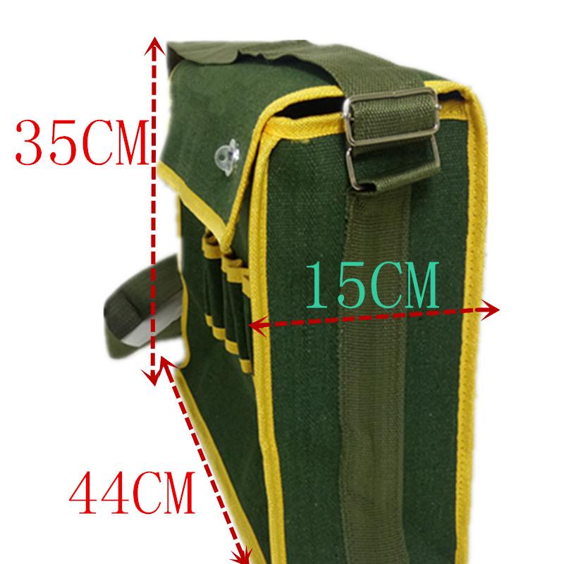 Extra Large Wear-Resistant Canvas Electrician Tool Bag with Shoulder Strap - Multifunctional Repair Bag