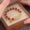 Lucky Red Bead Rabbit Bracelet for Women Exquisite Chinese Blessing Pendant Bracelet Valentine's Day Jewelry Gift
