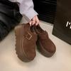Retro Birkenstocks Women's All-inclusive Thick-soled Heightened Velvet One-pedal Soft-soled Cotton Single Shoes