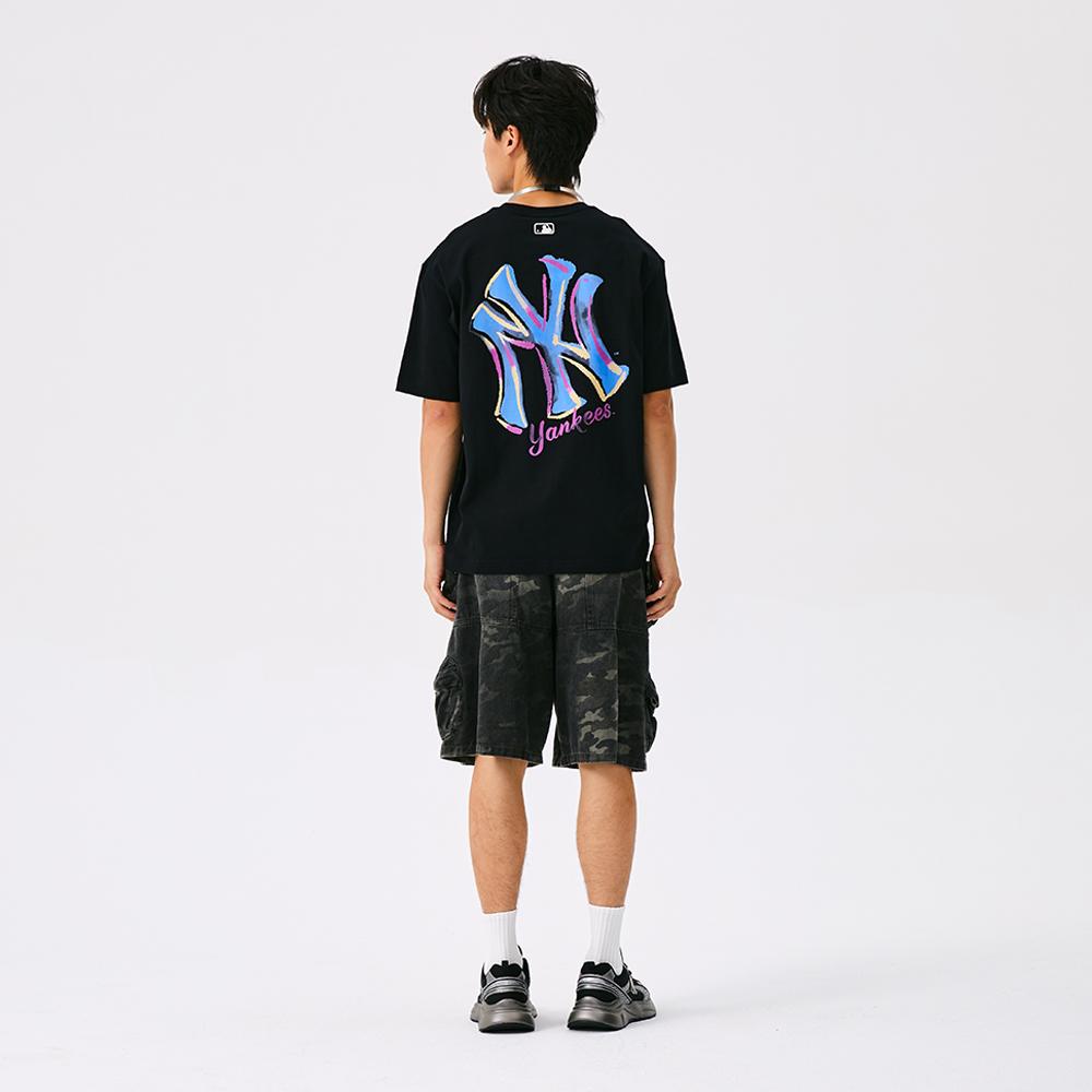 MLB New York Yankees Basic Collection FW25 T Shirt Unisex Standard Black 3ATSB1654-50BKS