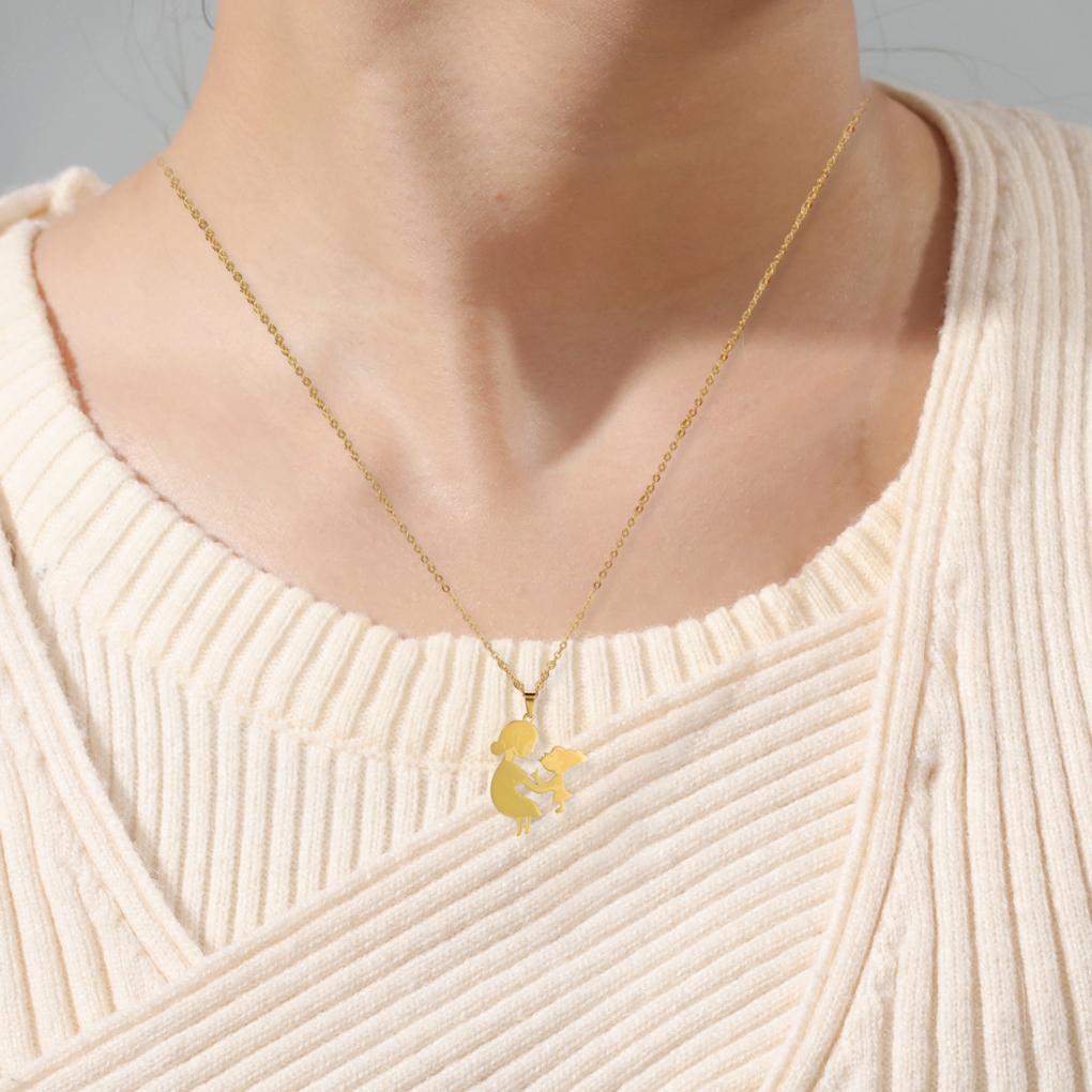 Family Themed Necklace Solid Color Plated Replacement Unfading Decorative Hanging Choker Pendant Jewelry Birthday Gift