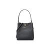 Charlie 26 Unifarbene Magnetverschluss Leder Eimer Tasche Damen Taschen Schwarz 55200-GDBLK