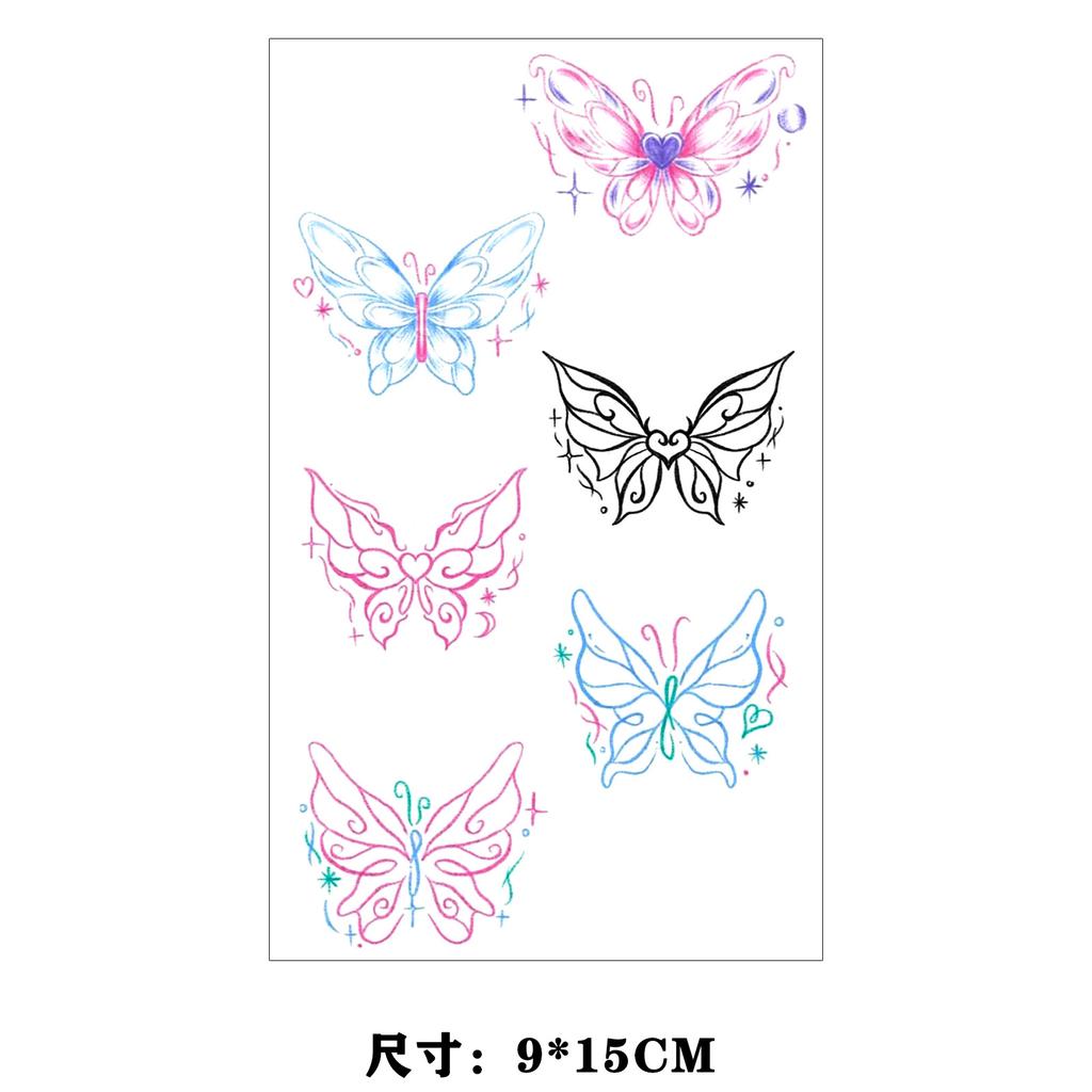 Dopamine Color Butterfly Animal Love Star Fireworks Small Picture Finger Tattoo Sticker