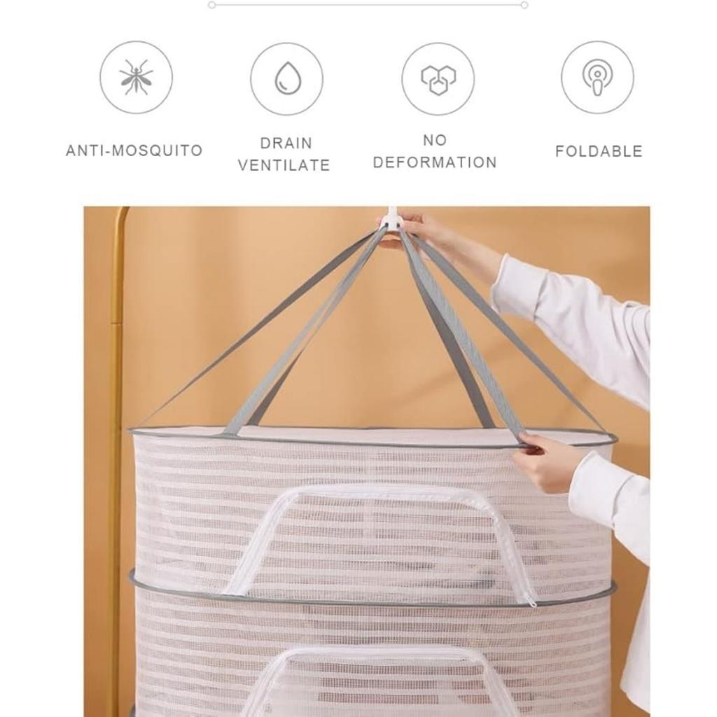Herb Drying Rack Hanging Mesh Net for Plants Hanging Drying Fish Net Foldable Hanging Mesh Dryer for Buds Hydroponics Flowers Vegetables Clothes Doll