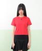 AMES-WORLDWIDE Basic Small Logo Crop Tee Red