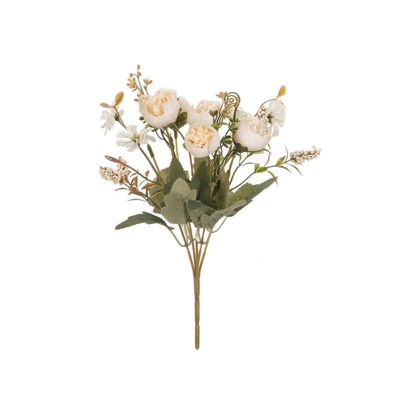 Artificial Flower Silk Tea bud Peony christmas Bride Bouquet For Wedding Home Decoration Accessory Indoor outdoor fake flower