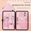 Sakura Pink 18-Piece Nail & Ear Care Set: Nail Clippers, Trimmers, Ear Pick, Eyebrow Trimmer - High Quality.
