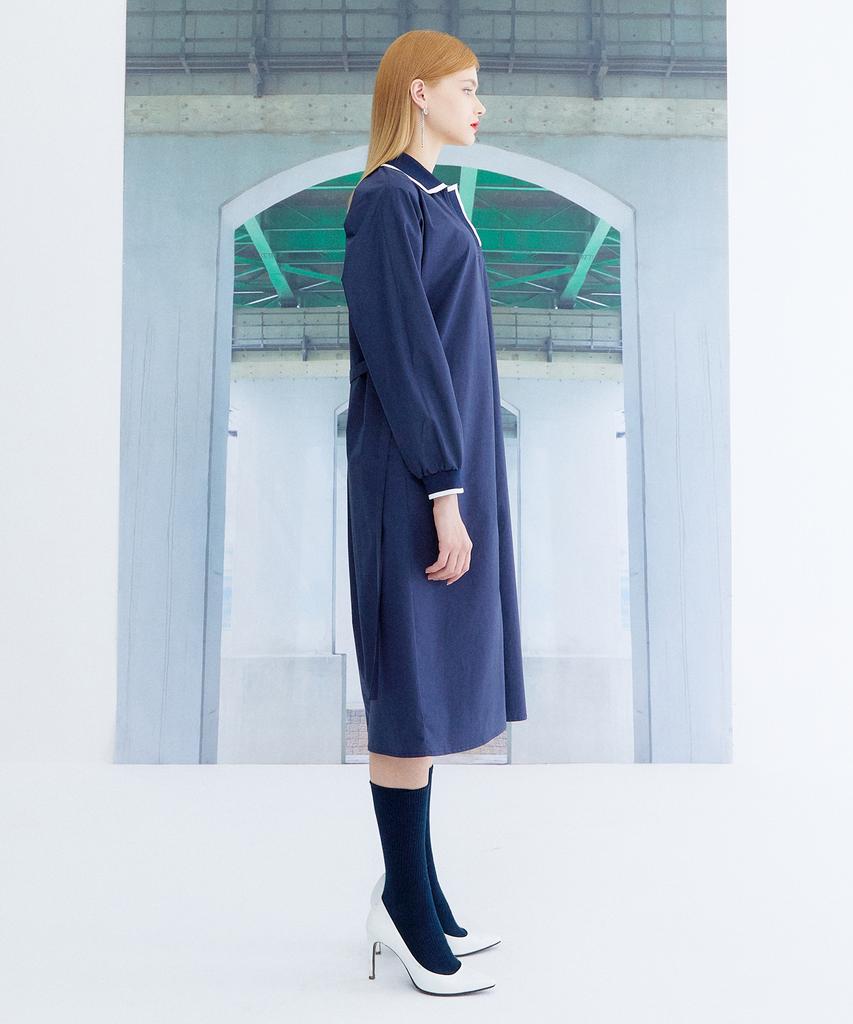 THE STUDIO K Pique Shirt Dress_Navy