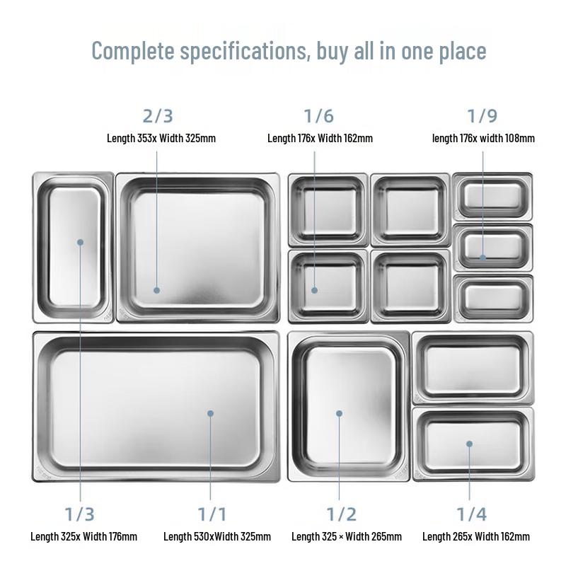 Rectangular 304 Stainless Steel Gastronorm Food Pan