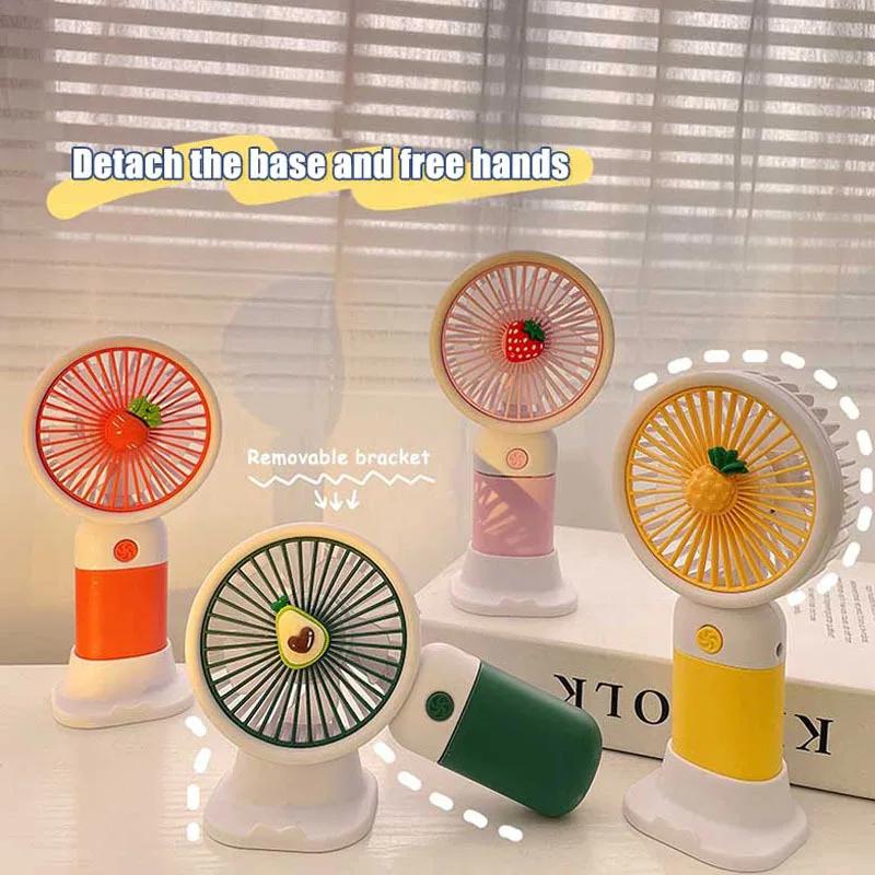 Fruit Detachable Dock Usb Charging Handheld Desktop Fan Cute Mini Portable Fan Office Learning Outdoor Home Gift