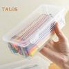 Pencil Box Extra Large Capacity Transparent Design Stackable Pencil Organizer Snap-on Lid Pencil Container