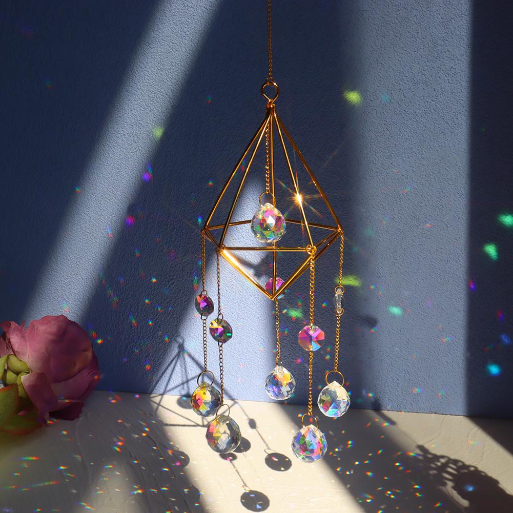 Shiny Prism Rack Ball Wind Chimes Home Balcony Window Car Room Decoration Gift