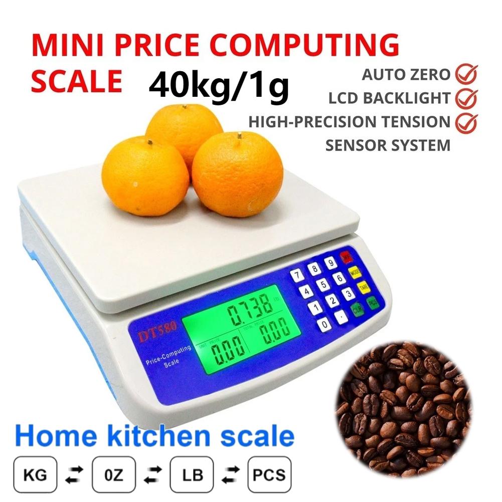 

40kg/1g Commercial Price Scale Rechargeable Counting Weight Scale Waterproof Electronic Small Scale for Farmers Market Meat Shop