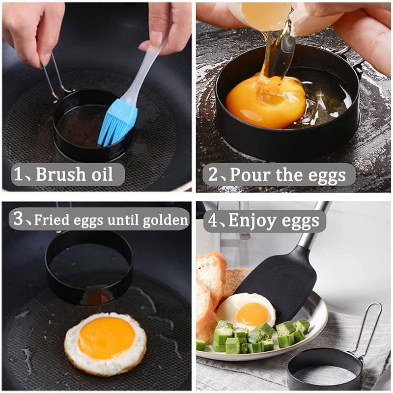 Fried Egg Mold Non-Stick Egg Ring Omelette Shaper Breakfast Pancake Frying Egg Cooker Mold Cooking Tools Kitchen Accessories