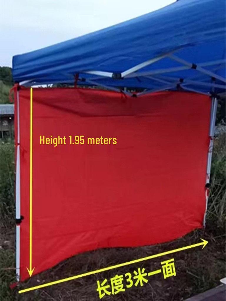 Windproof & Sunshade Tent Curtains: Blue/Red, Opaque/Transparent Options – Foldable, Ideal for Stalls and Canopies, New
