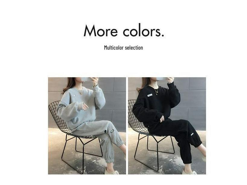 Women's Influencer Casual Sport Set - 2025 Spring/Autumn Fashion, Loose Fit, Running/Fitness Long Sleeve Two-Piece