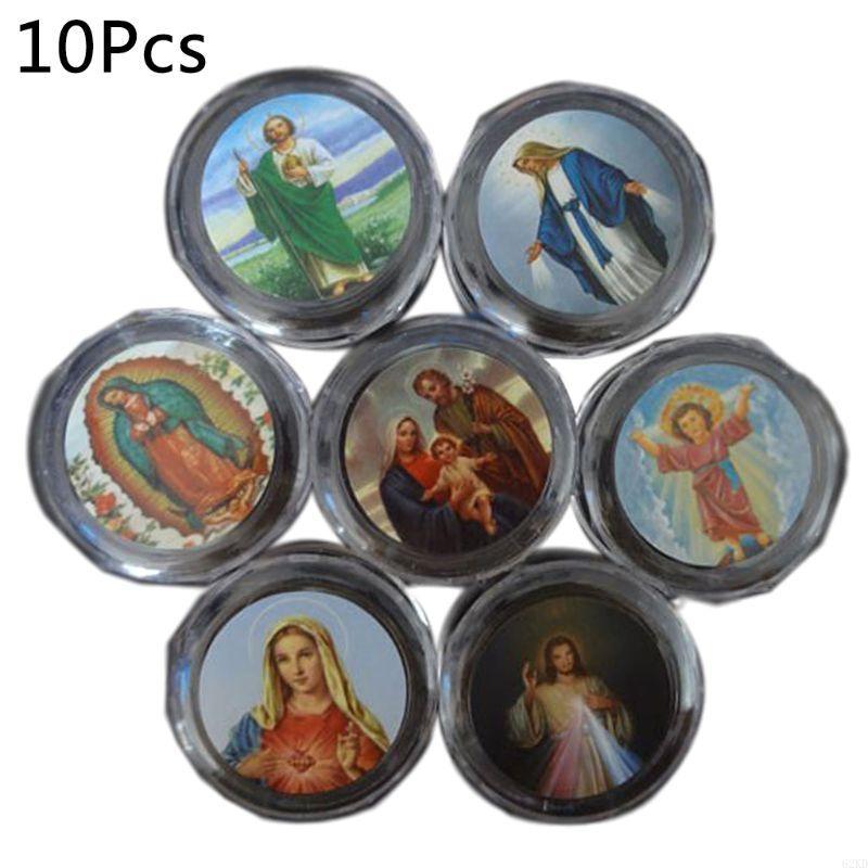 62KD 10pcs Plastic Storage Box for Round Beads Catholic Rosary for Cross Religious Ne