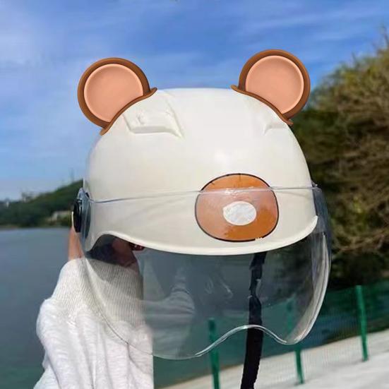 1 Pair Motorcycle Helmet Ear Decoration Adhesive Universal Cycling Scooter Bicycle Motorbike Skateboarding Helmet Decorative Ear Helmet Accessories